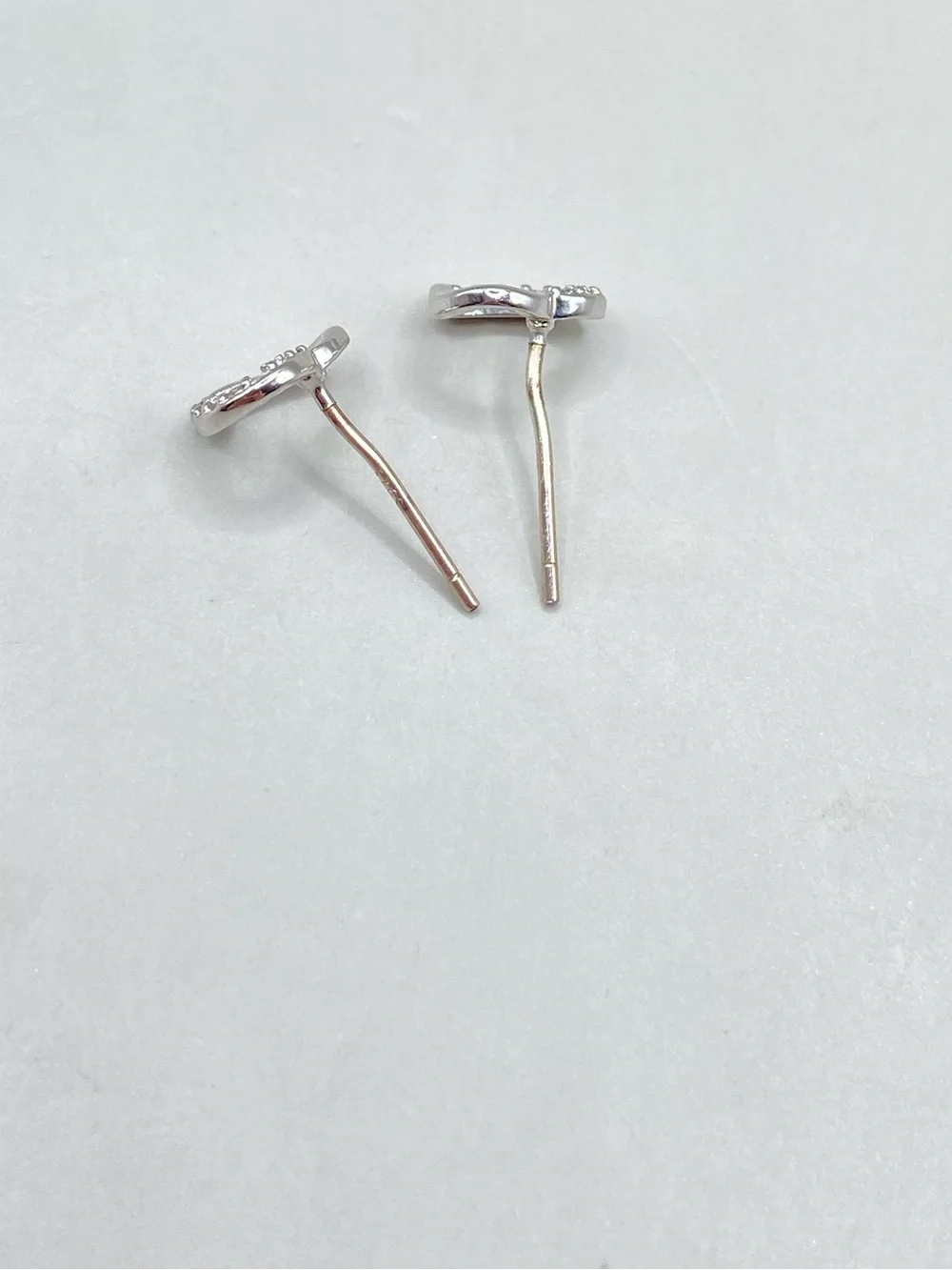 Silver CZ Open Heart Earrings